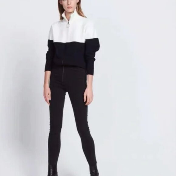 SANDRO PARIS NWOT SIZE 0 XS TWO TONED ZIP UP JACKET PEARL ZIP EXCELLENT COND - Picture 3 of 5